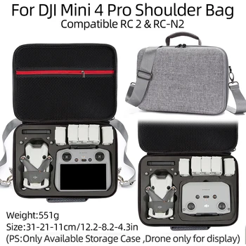 Yoteen для DJI Mini 4 Pro Сумка через плечо Hard Shell Protection Handbag RC 2 & RC N2 Аккумулятор Аккумулятор Дрон Аксессуары