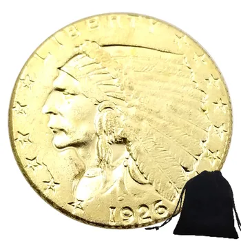Роскошные исторические 2,5 доллара США Пара Арт Монеты Мемориал Карман Подарочная Монета Памятный Доллар Моргана Монета Удачи + Подарочная сумка