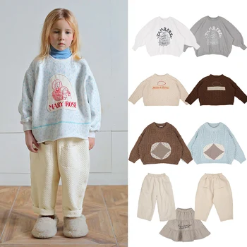 Новый комплект детской одежды TB Мальчик Девочка Толстовка с капюшоном Детская одежда Корейский стиль Детский хлопковый топ и брюки Костюм Свитер для новорожденных