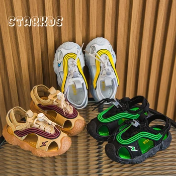 Пляжные сандалии Мальчики Lightning Flash Design Спортивные сандалии для малышей Детские кроссовки с мягкой сеткой Детские противоскользящие летние туфли на плоской подошве