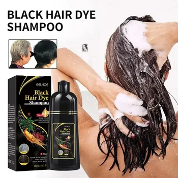 Шампунь для черных волос Polygonum Multiflorum Натуральная травяная краска для волос Шампунь Эссенция Увлажнение Очистка волос Восстановление Смягчение
