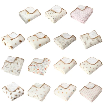 хлопковые пеленки Одеяло для малышей Банальное полотенце Постельное белье для младенцев Аксессуар для кроватки
