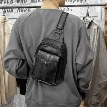 2023 Новые простые мужские нагрудные сумки Маленькие сумки через плечо Мужская наружная сумка через плечо Набор сумок для груди