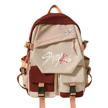 НОВЫЙ корейский лоскутный контрастный цветовой контраст Stray Детский рюкзак в стиле Harajuku Рюкзак для ученика средней школы Рюкзак для путешествий Y2K