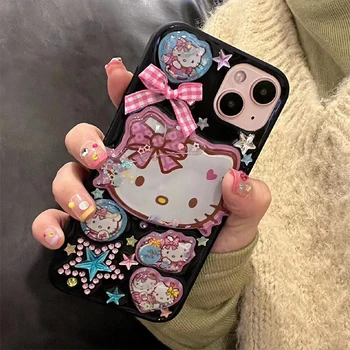 Sanrioed Kawaii Hello Kitty Iphone11 12 Xsmax Mini Чехол для мобильного телефона Girls Ins Защита от падения Мультфильм Чехол для телефона Подарок