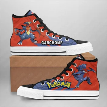 Garchomp Pokemon 3D-печать Высококачественная мужская и женская обувь Легкий вес Дышащая обувь на шнуровке Повседневная холстовая обувь Дропшиппинг